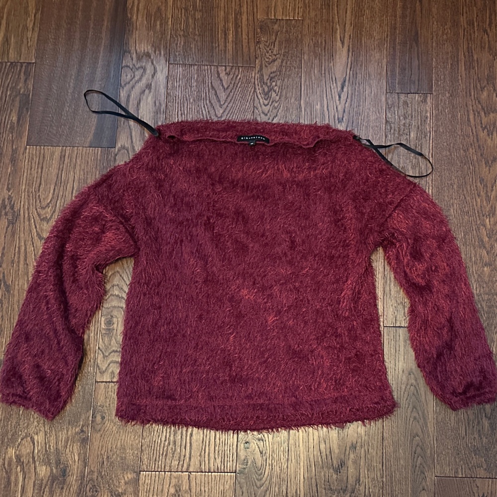 Gibson Off-the-Shoulder Burgundy Sweater